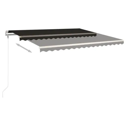 Copertină retractabilă manual cu stâlpi - Antracit 4x3 m