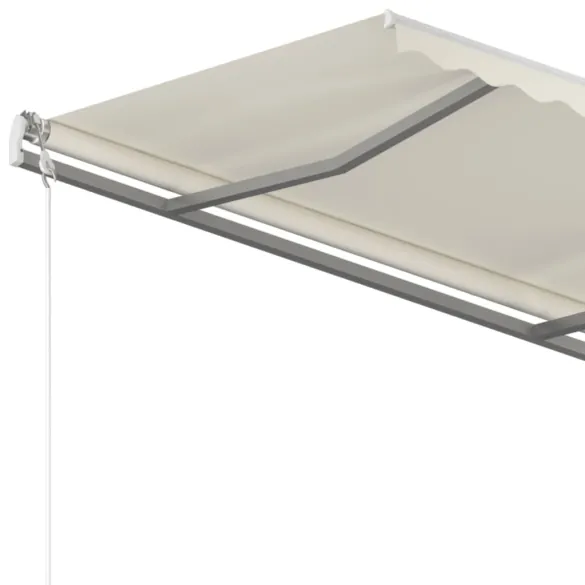 Copertină retractabilă manual cu stâlpi - 4x3 m