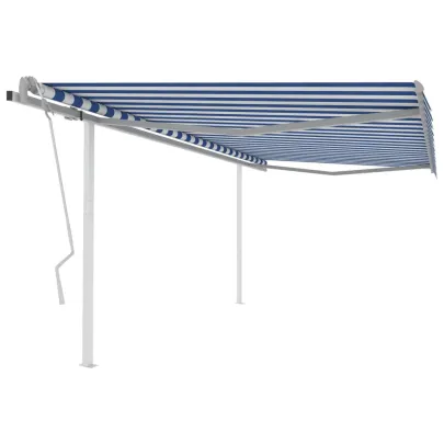Copertină Retractabilă Manuală 4x3 m - Albastru/Alb