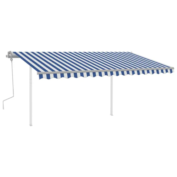 Copertină Retractabilă Manuală 4x3 m - Albastru/Alb