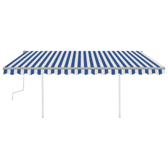 Copertină Retractabilă Manuală 4x3 m - Albastru/Alb