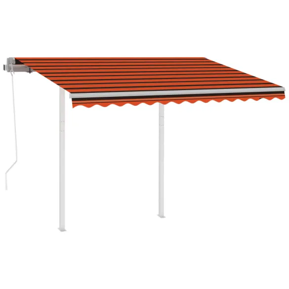 Copertină Retractabilă Automată 3,5x2,5m - Portocaliu/Maro