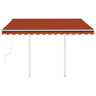 Copertină Retractabilă Automată 3,5x2,5m - Portocaliu/Maro