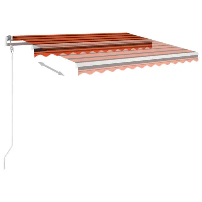Copertină Retractabilă Automată 3,5x2,5m - Portocaliu/Maro