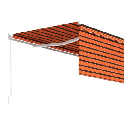 Copertină Retractabilă Manual cu Stor 4,5x3 m - Portocaliu