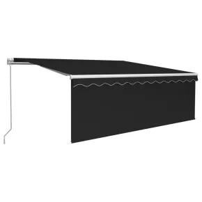 Copertină retractabilă manual cu LED și stor - Antracit 2