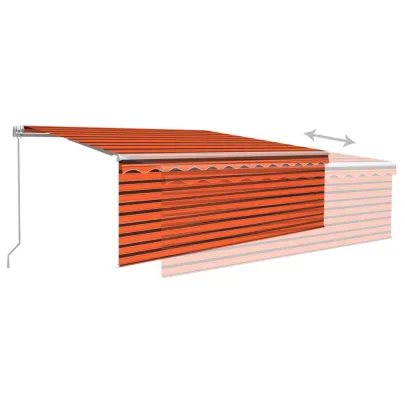Copertină retractabilă manual cu LED și stor 4,5x3 m
