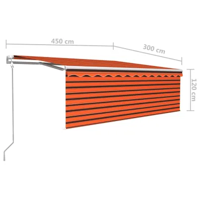 Copertină Retractabilă Automată cu Stor - 4,5x3 m | Livrare Gratuită