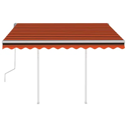 Copertină Retractabilă Manuală 3,5x2,5m - Portocaliu/Maro