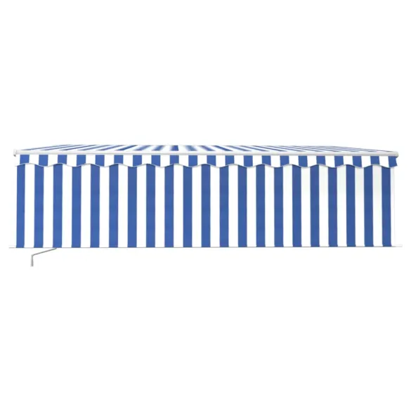 Copertină Retractabilă Manuală cu Stor 5x3m - Albastru&Alb