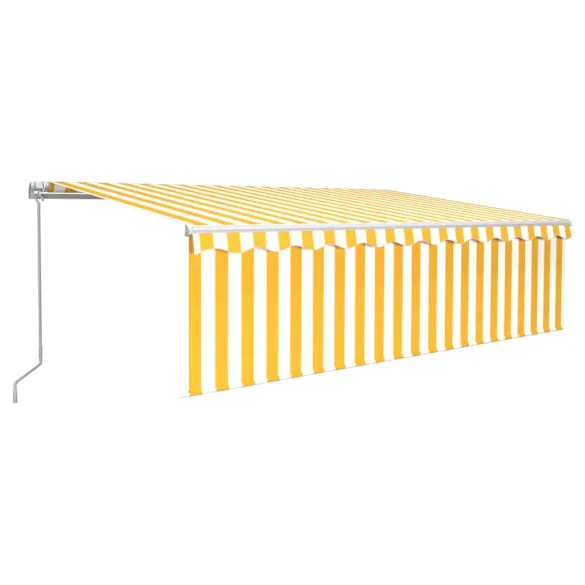 Copertină retractabilă manual cu LED și stor - 5x3 m
