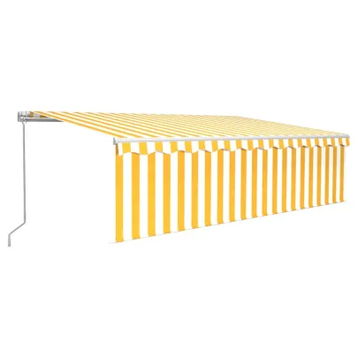 Copertină retractabilă manual cu LED și stor - 5x3 m