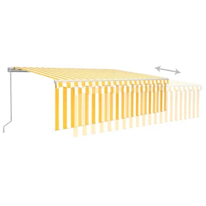 Copertină retractabilă manual cu LED și stor - 5x3 m