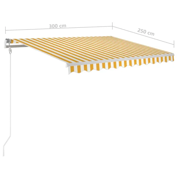 Copertină retractabilă manual cu LED - 3x2,5m - Livrare gratuită
