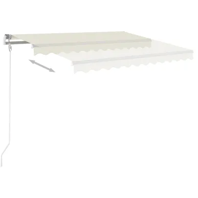 Copertină retractabilă manual cu LED - crem - 3x2,5 m