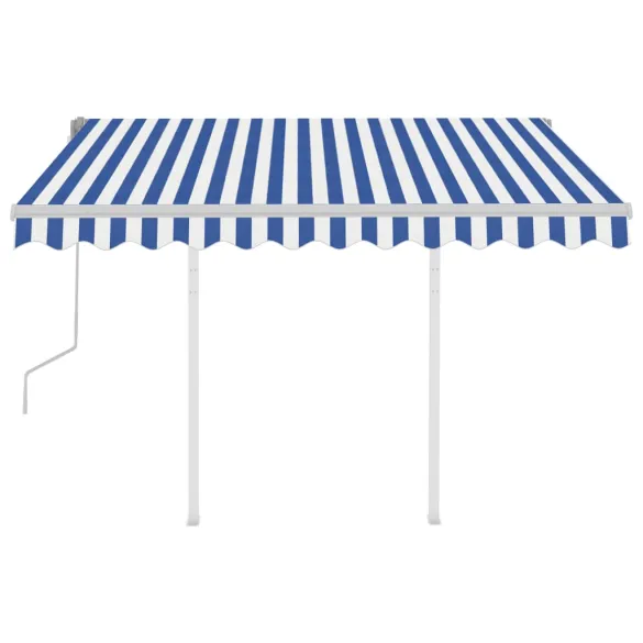 Copertină Retractabilă Manuală 3x2,5m - Albastru/Alb