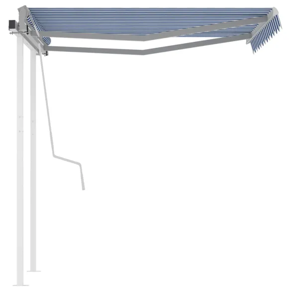 Copertină Retractabilă Manuală 3x2,5m - Albastru/Alb