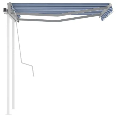 Copertină Retractabilă Manuală 3x2,5m - Albastru/Alb