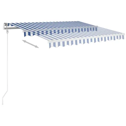 Copertină Retractabilă Manuală 3x2,5m - Albastru/Alb