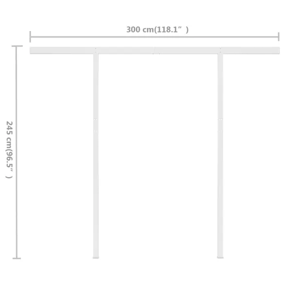 Copertină Retractabilă Manuală 3x2,5m - Albastru/Alb