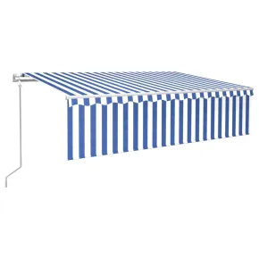 Copertină Retractabilă Automată cu Stor 6x3 m - Albastru/Alb 2