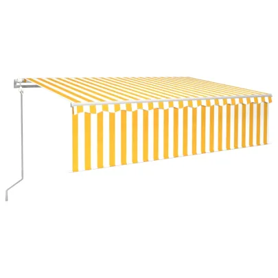 Copertină Retractabilă Automată cu Stor - 6x3 m | Galben-Alb