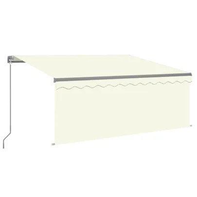 Copertină retractabilă manual cu stor și LED - crem 3x2,5 m