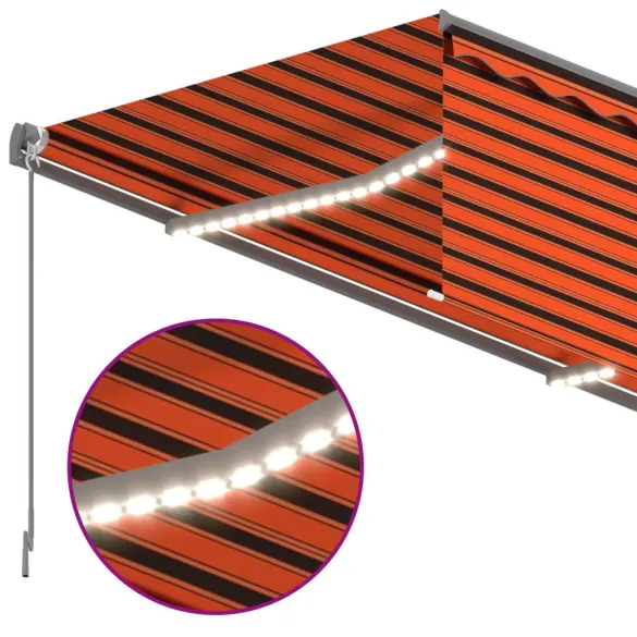 Copertină retractabilă manual cu LED și stor 3x2,5m