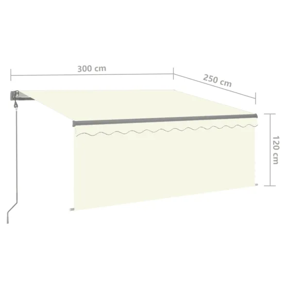 Copertină Retractabilă Automată cu Stor - Crem 3x2,5 m