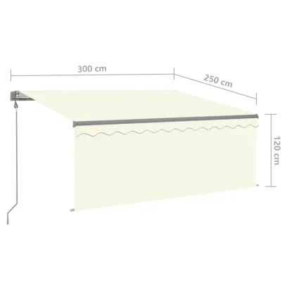 Copertină Retractabilă Automată cu Stor - Crem 3x2,5 m