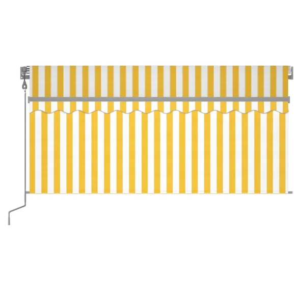 Copertină Retractabilă Automată cu Stor - Galben/Alb 3x2,5m