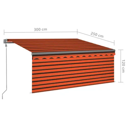 Copertină Automată Retractabilă 3x2,5m cu Stor | Livrare Gratuită