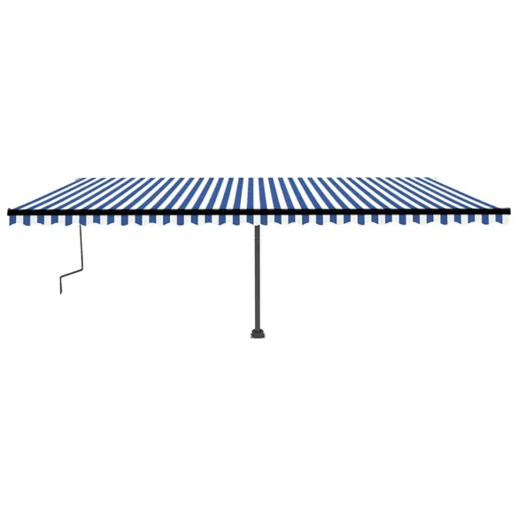 Copertină Retractabilă Manual 600x350 cm - Albastru/Alb