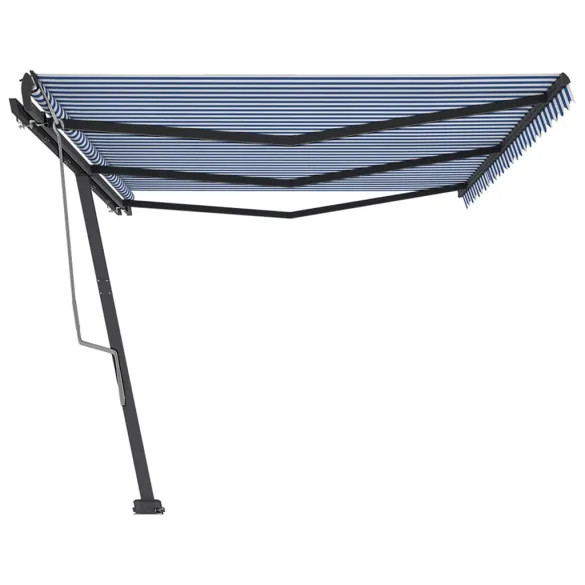Copertină Retractabilă Manual 600x350 cm - Albastru/Alb