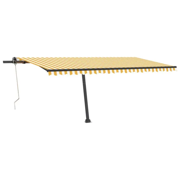 Copertină Retractabilă Automată 500x350 cm Galben-Alb