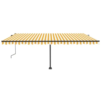 Copertină Retractabilă Automată 500x350 cm Galben-Alb