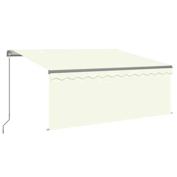 Copertină retractabilă manuală cu LED și stor - crem