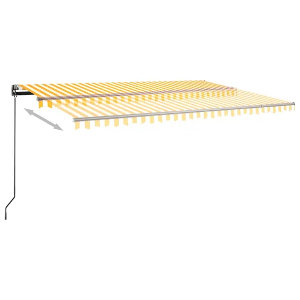 Copertină Retractabilă Automată 500x350 cm Galben-Alb
