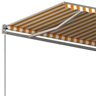 Copertină Retractabilă Automată 500x350 cm Galben-Alb