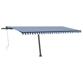 Copertină Retractabilă Automată 500x350 cm - Albastru&Alb 2