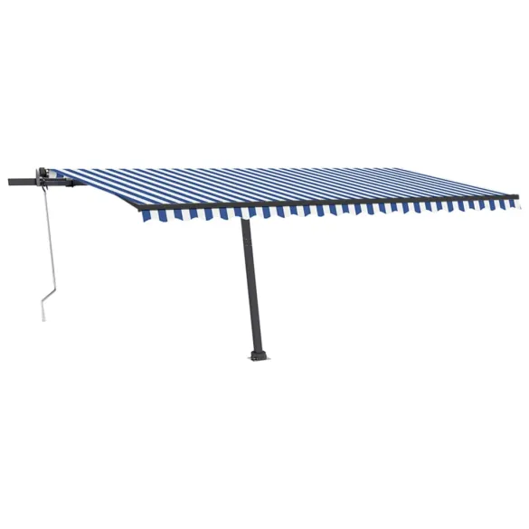 Copertină Retractabilă Automată 500x350 cm - Albastru&Alb