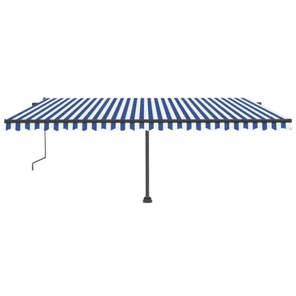 Copertină Retractabilă Automată 500x350 cm - Albastru&Alb