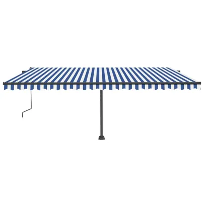 Copertină Retractabilă Automată 500x350 cm - Albastru&Alb