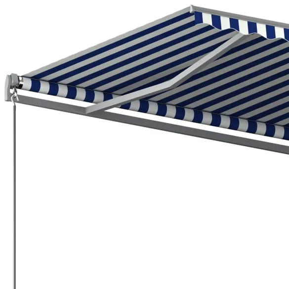 Copertină Retractabilă Automată 500x350 cm - Albastru&Alb