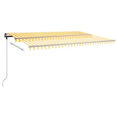 Copertină retractabilă manual cu LED 500x350 cm - Livrare gratuită