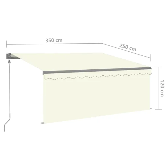 Copertină Automată Retractabilă cu Stor - Crem 3,5x2,5 m