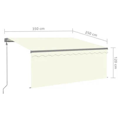 Copertină Automată Retractabilă cu Stor - Crem 3,5x2,5 m