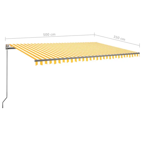 Copertină retractabilă manual cu LED 500x350 cm - Livrare gratuită