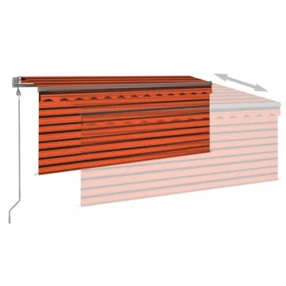 Copertină Automată Retractabilă 3,5x2,5 m - Portocaliu/Maro