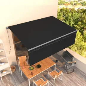 Copertină Retractabilă Manuală cu Stor Antracit 4x3m